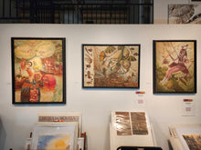 Load image into Gallery viewer, Contemporary artwork display featuring Victor Huerta Batista Alicia en el País de las Maravillas paintings.