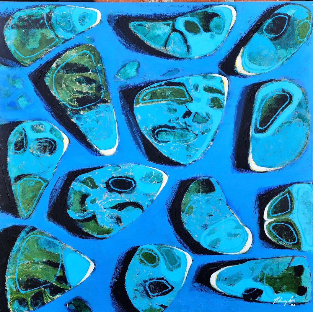 Vladimir Cora - Formas abstractas en azul