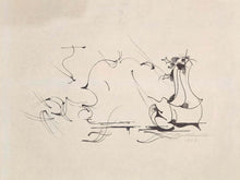 Load image into Gallery viewer, Hans Burkhardt pastel entitled Abstract India ink drawing A