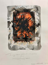 Load image into Gallery viewer, Hans Burkhardt pastel entitled Abstract with orange, black and brown