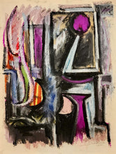 Load image into Gallery viewer, Hans Burkhardt pastel entitled Abstract in purple
