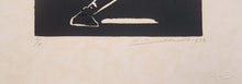 Load image into Gallery viewer, Hans Burkhardt "Standing figure with grey" linocut