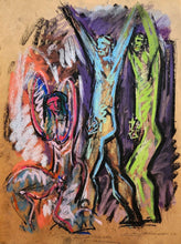 Load image into Gallery viewer, Hans Burkhardt pastel entitled Three Figures