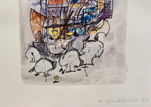 Load image into Gallery viewer, Hans Burkhardt artwork pastel entitled Cityscape in purple