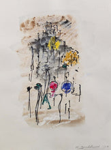 Load image into Gallery viewer, Hans Burkhardt pastel entitled Abstract with red and blue