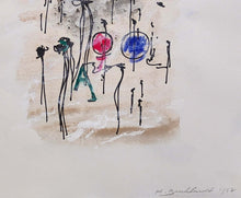 Load image into Gallery viewer, Hans Burkhardt pastel entitled Abstract with red and blue