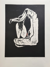 Load image into Gallery viewer, Hans Burkhardt "Seated Figure" linocut