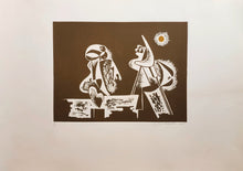 Load image into Gallery viewer, Hans Burkhardt "Two Figures" linocut