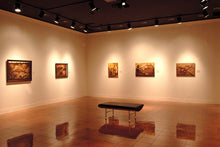 Load image into Gallery viewer, Art gallery showcasing Victor Huerta Batista Alicia en el País de las Maravillas paintings on display.