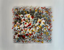 Load image into Gallery viewer, Hans Burkhardt hand painted mono print linocut "The Expanding Universe"