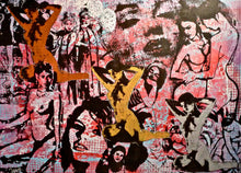 Load image into Gallery viewer, Symon - Fantasies of Asia painting featuring vibrant colors and stylized figures, showcasing a dynamic composition.