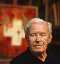 Load image into Gallery viewer, Hans Burkhardt linocut Red and Black strands