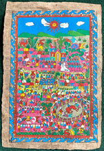 Load image into Gallery viewer, T. Ramirez - original works on handmade amate paper - Mexican village scene D