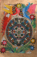 Load image into Gallery viewer, T. Ramirez - original works on handmade amate paper - Aztec calendar C