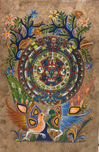 Load image into Gallery viewer, handmade amate paper T. Ramirez - original works - Aztec calendar D