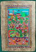 Load image into Gallery viewer, T. Ramirez - original works on handmade amate paper - Mexican village scene B