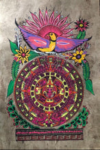 Load image into Gallery viewer, T. Ramirez - original works on handmade amate paper - Aztec calendar E