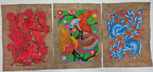Load image into Gallery viewer, T. Ramirez - original works on handmade amate paper - set of 3 paintings