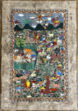 Load image into Gallery viewer, T. Ramirez - original works on handmade amate paper - Mexican village scene A