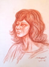 Load image into Gallery viewer, Raul Anguiano pastel "Retrato de mujer California"