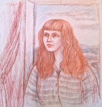 Load image into Gallery viewer, Raul Anguiano pastel entitled Muchacha pelirroja