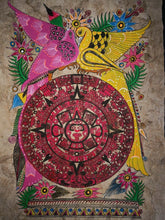 Load image into Gallery viewer, T. Ramirez - original works on handmade amate paper - Aztec calendar A
