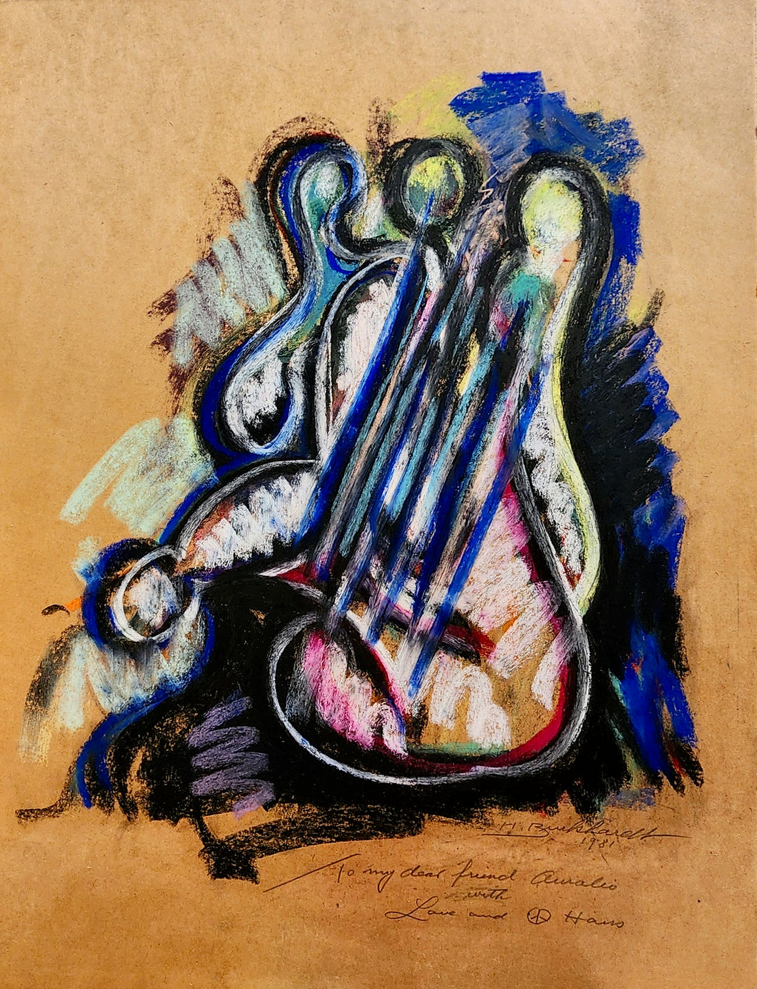 Hans Burkhardt pastel entitled the World of Music