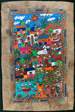 Load image into Gallery viewer, T. Ramirez - original works on handmade amate paper - Mexican village scene E
