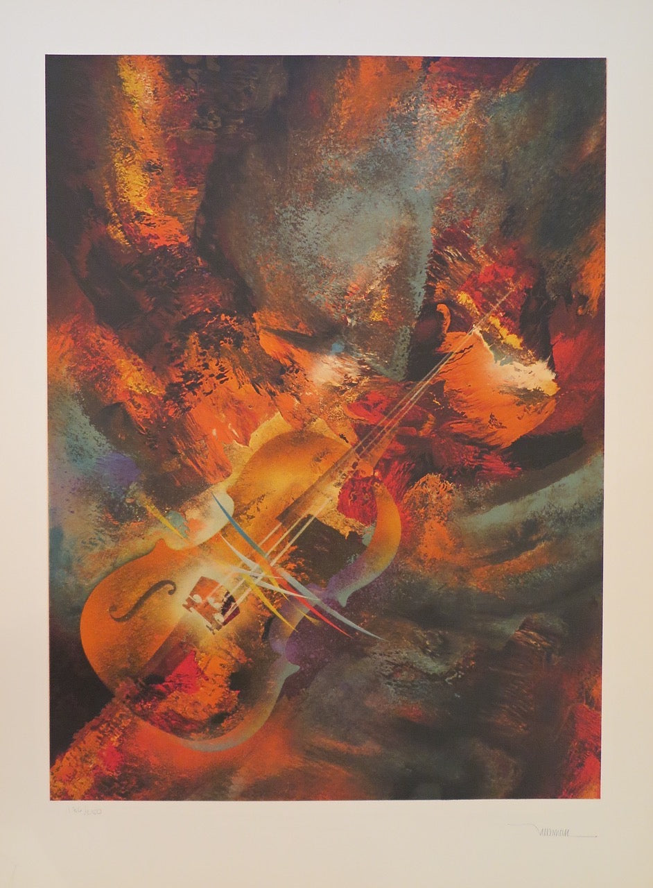 Leonardo Nierman lithograph Mozart from the Sound of Color
